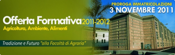 Agraria: Presentazione offerta formativa a.a. 2011/2012