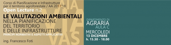 Seminario Le valutazioni ambientali nella pianificazione del territorio e delle infrastrutture: principi normativi e applicativi.