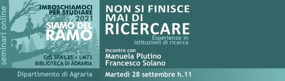 IMBOSCHIAMOCI 2021 il terzo incontro: Non si finisce mai di ricercare con Manuela Plutino e Francesco Solano