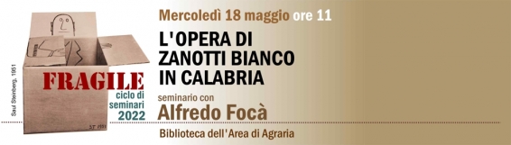 Per il ciclo di seminari Fragile incontro con Alfredo Focà sullopera di Umberto Zanotti Bianco in Calabria.